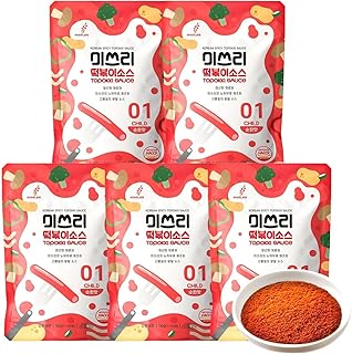 Sponsored Ad - MISSLEE Tteokbokki Sauce Mix (5 Pack, 2 Servings Each), Level 1 Non-Spicy, Korean Powder Sauce for Mild Dishes and Stir-Fries