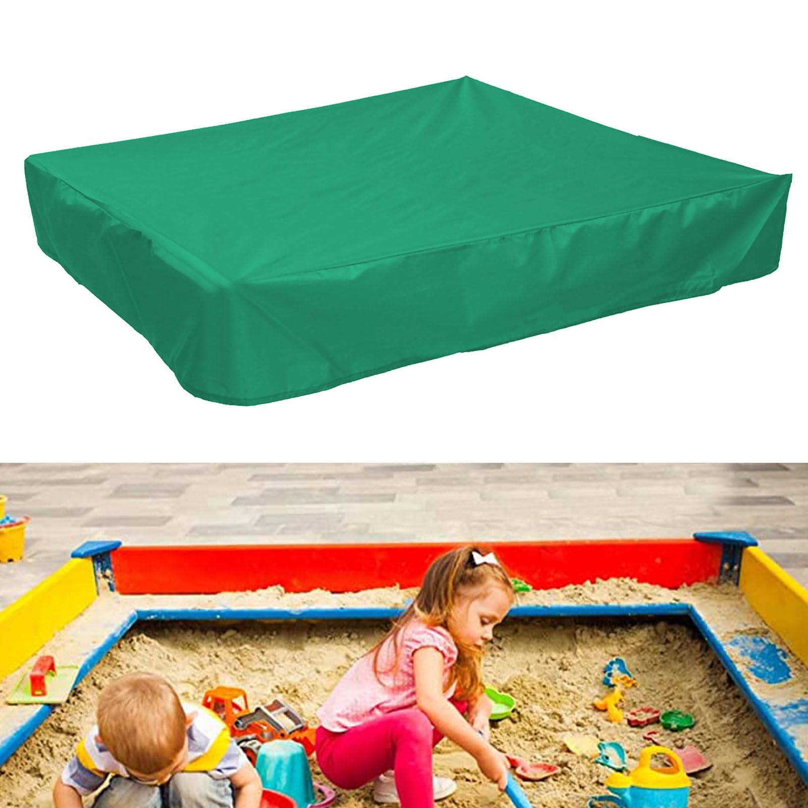 Sandbox Cover,Oxford Cloth Sandbox Sandpit Pool Cover Sandbox Sandpit CoverGreen Sandbox Cover for Pools, Garden Furniture (180X180cm)
