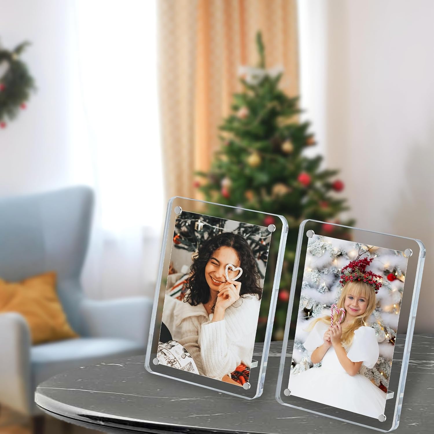 6 Pack 4x6 Acrylic Magnetic Picture Frames, Refrigerator and Desktop Photo Frames Combine, Vertical and Horizontal Clear Display for Fridge/Table/Locker for Home/Party/Wedding/Decoration - Image 6