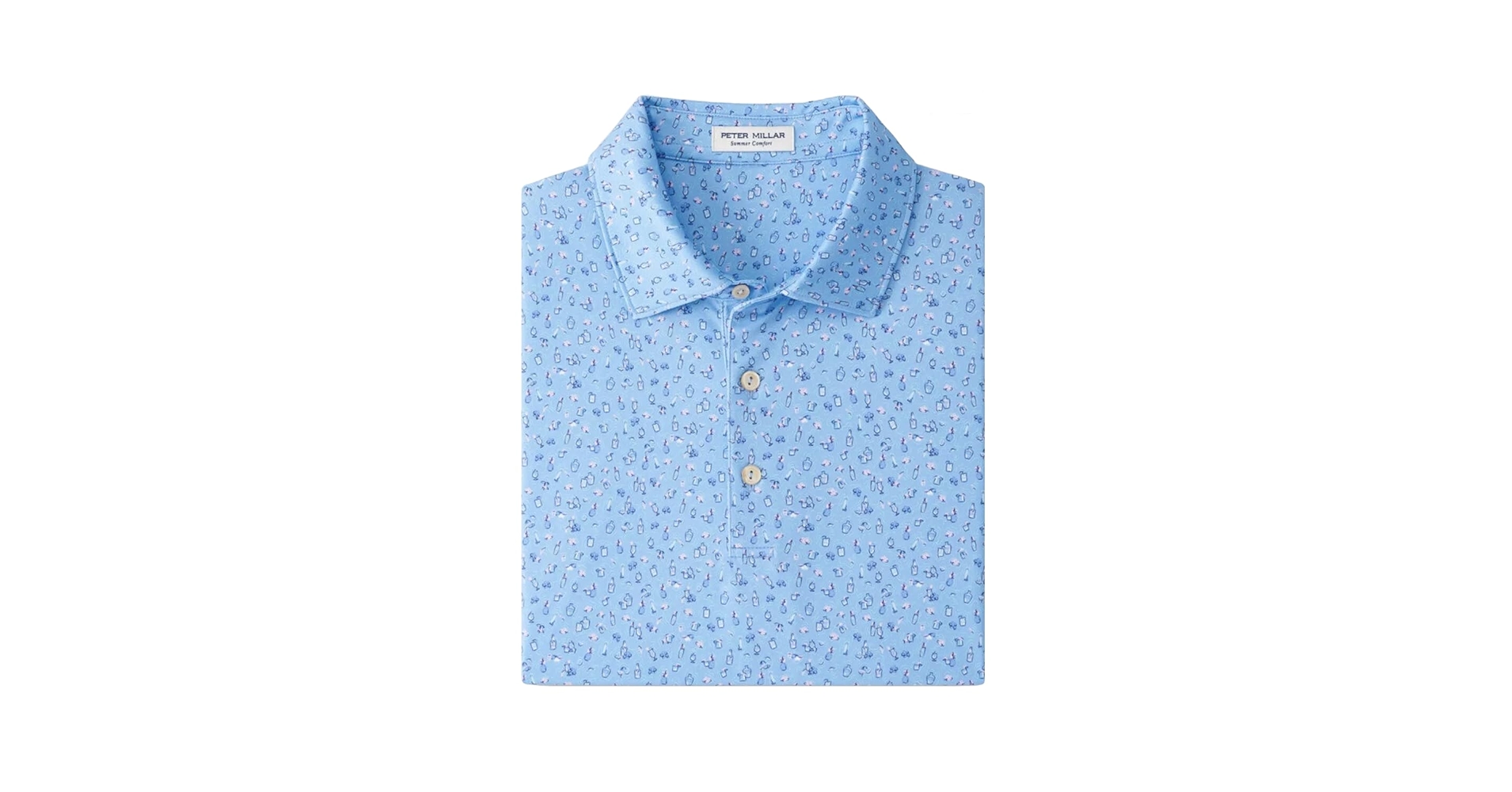 PETER MILLAR ポロシャツ Mサイズ ライトブルー PETER MILLAR Men's Summer Comfort Chillax Performance Jersey