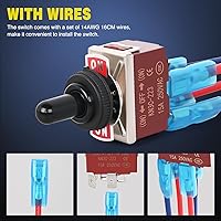 Vista 8 de Nilight Interruptor de Palanca de Polaridad Inversa de 4 Pines 2PCS Interruptores Basculantes Momentáneos de 12V 30A Encendido Apagado Encendido