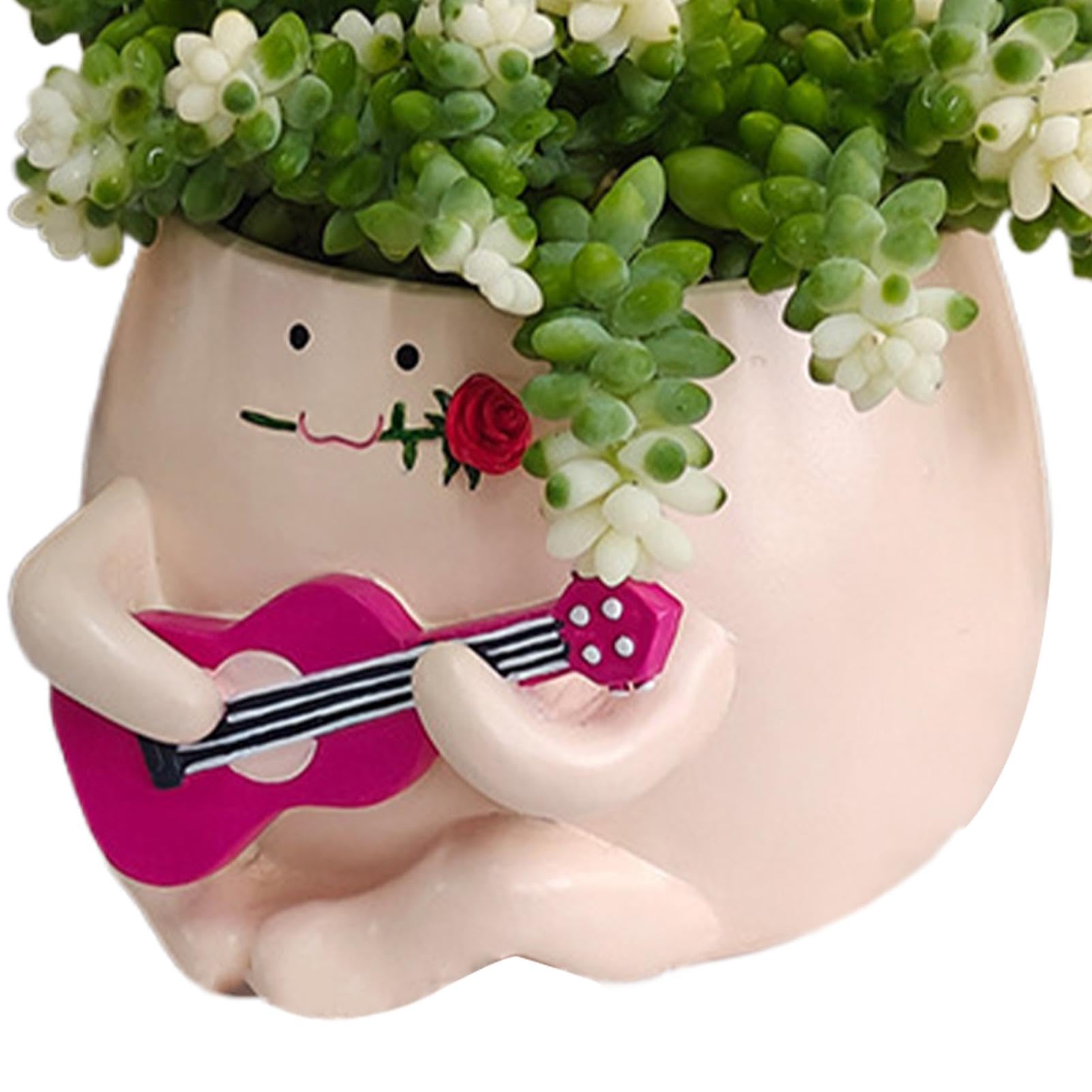 OFFSCH Mini-Klavier Blumentopf Aus Harz – Für Sukkulenten, 13x12,3 Cm, Schwarz