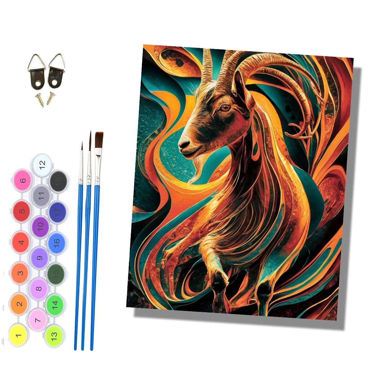 HONGPZH Paint by Numbers for Adults and Beginner Painting by Number Without Frame Oil Paintings on Canvas House Wall Decor 16x20in Fantasy Goat