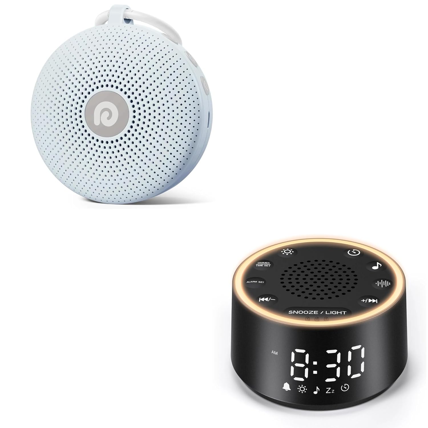 Dreamegg Baby&Adult Sleep Ease Bundle - Sleep D11Max Bundle with D1 Nova, Sound Machine Baby for Sleep, Dimmable Sound Machine, White Noise Alarm Clocks, Travel & Home White Noise Sound Machine