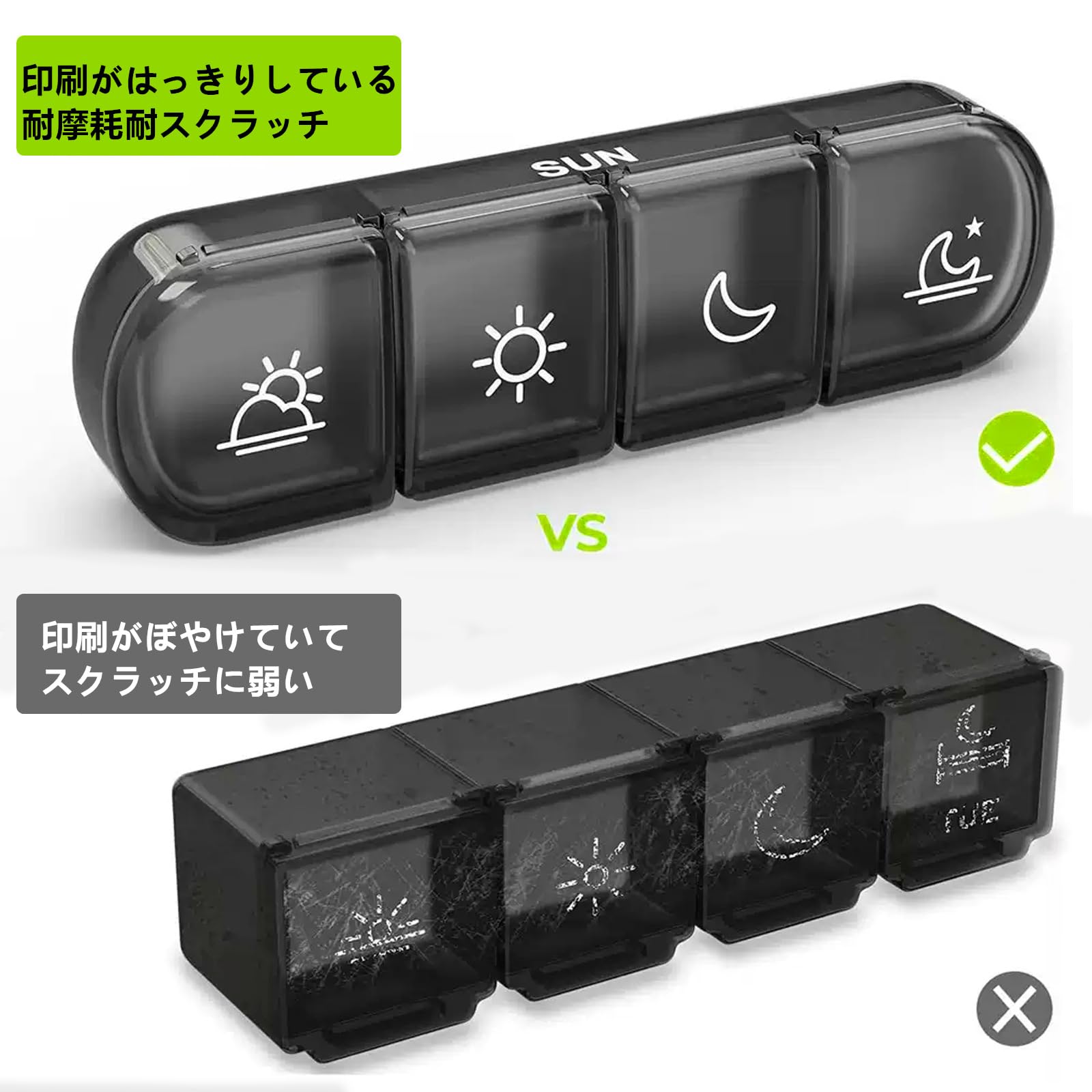 Amazon.co.jp: SensaBliss ピルケース 1週間 1日4回 朝昼晩寝る前 薬