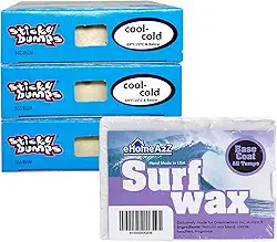 EHOMEA2Z Conjunto de base de cera de prancha de surfe com saliências pegajosas, cera fria para surfe, acessórios de surfe, cera de surfe
