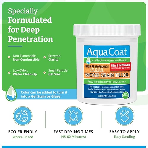 Miniatura 4 de Gel de relleno de grano de madera transparente de alto rendimiento a base de agua, ideal para mejoras del hogar y profesionales de la carpintería de