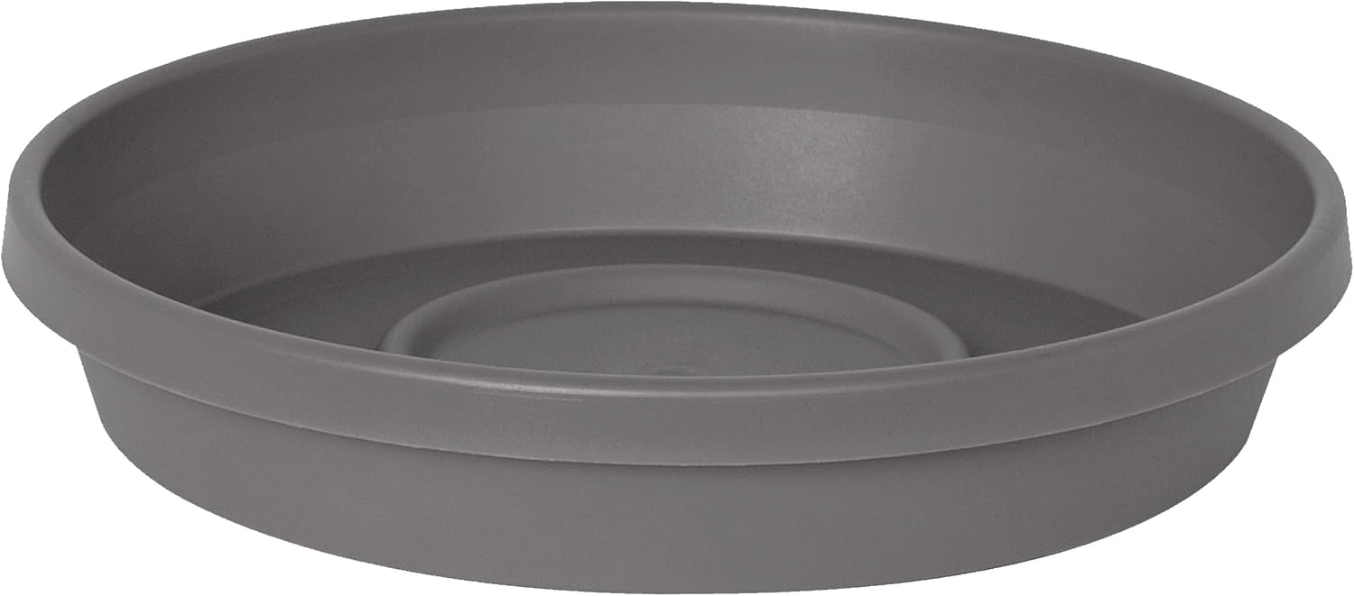 Bloem Terra Plant Saucer Tray for Planters 10-14" Charcoal Gray