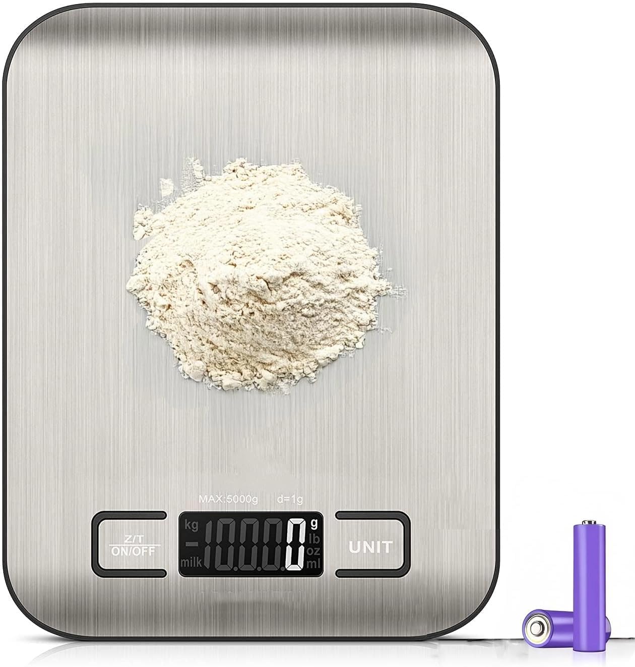Orret Home Dijital Mutfak Terazisi – Paslanmaz Çelik Yüzeyli Hassas Tartı, 5 kg Kapasiteli, Dara Özellikli, LCD Ekranlı, 5 Birim Dönüşümlü, Pilli,Dijital Tartı