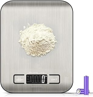 Orret Home Dijital Mutfak Terazisi – Paslanmaz Çelik Yüzeyli Hassas Tartı, 5 kg Kapasiteli, Dara Özellikli, LCD Ekranlı, 5 Birim Dönüşümlü, Pilli,Dijital Tartı