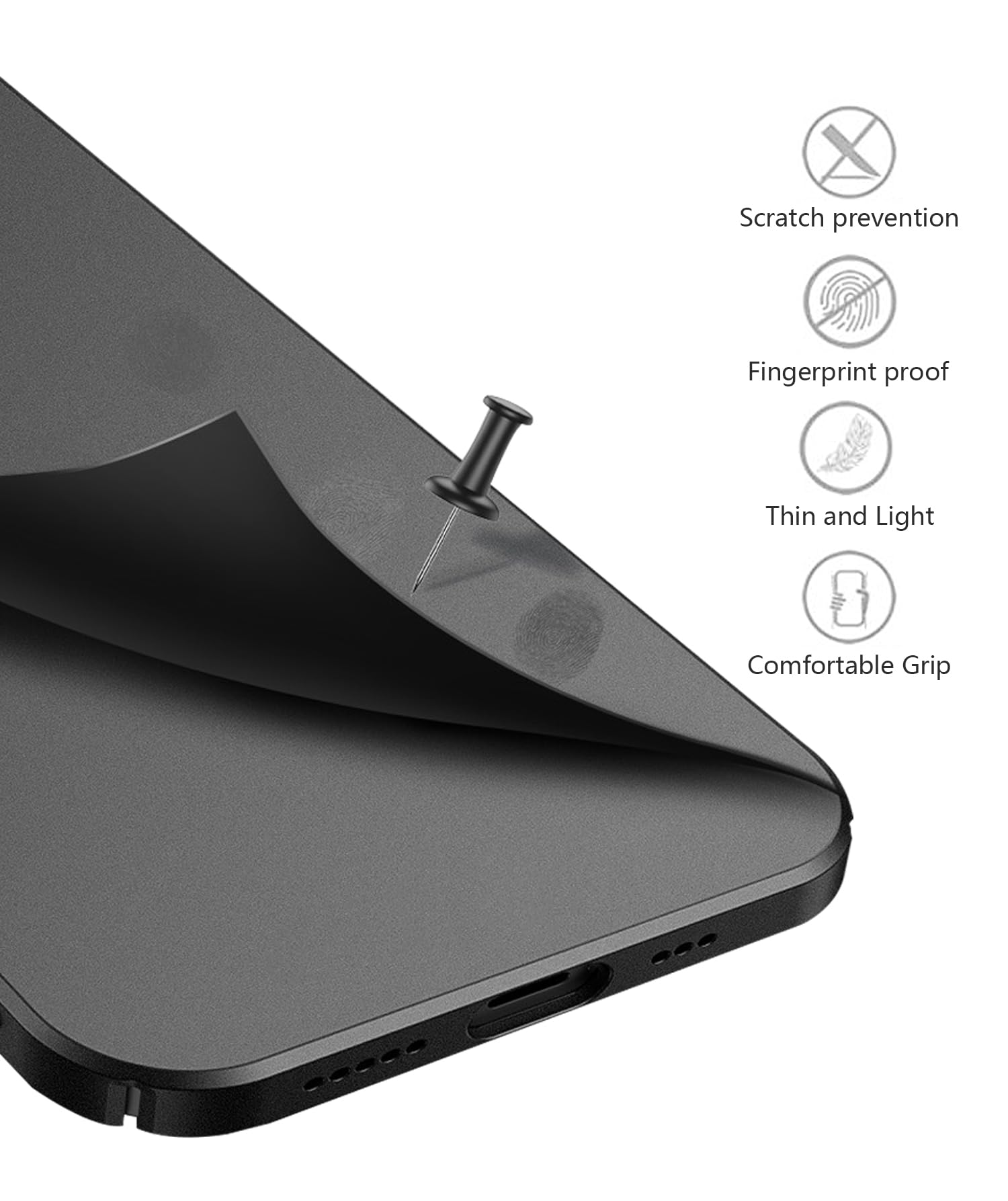 Bastmei Cover Per IPhone 14 Pro Max 6.7 Pollici (2022) - Custodia Rigida Smerigliata Ultrasottile, Antiscivolo E Antigraffio, Protezione Fotocamera, Colore Verde, Leggera