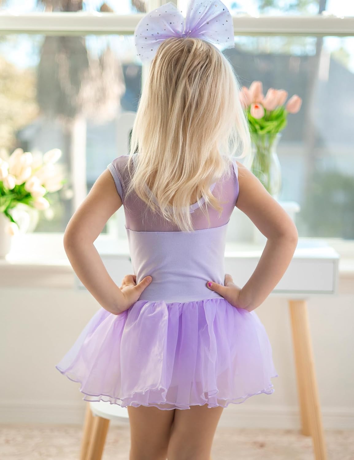 Zaclotre Girls Ballet Leotards Sparkly Sleevesless Mesh Dance Dress Tutu Ballerina Costume for Kids - Image 4