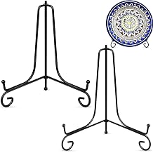 Vivinin 2 Pack Plate Stands - Metal Frame Holder & Artwork Display, 8 Inch Picture Frame Stand for Tabletop Art, Photo & Platter