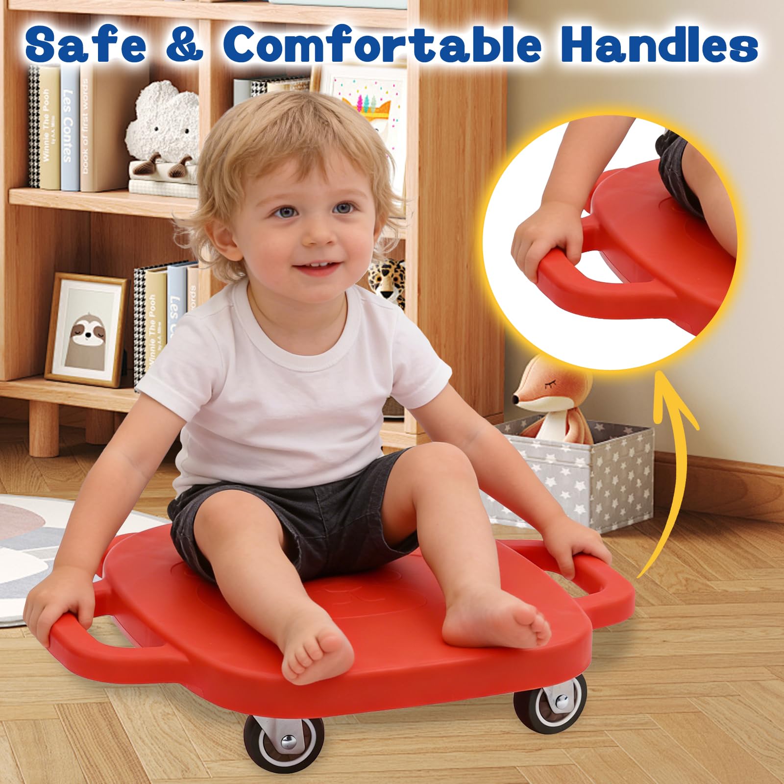 Balance Board für Kinder, 4 Stück, 4 Farben, mit Griffen & Lenkrollen, fördert Motorik & Koordination