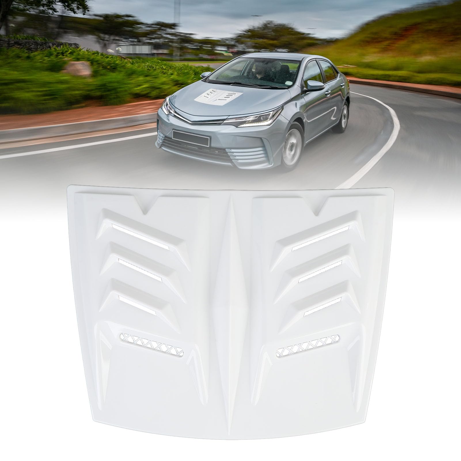 Finitura di Ventilazione del Cofano Motore Universale Bianca, Kit di Sostituzione della Copertura Decorativa per Gli Appassionati di Auto Serie 1 E90 W117