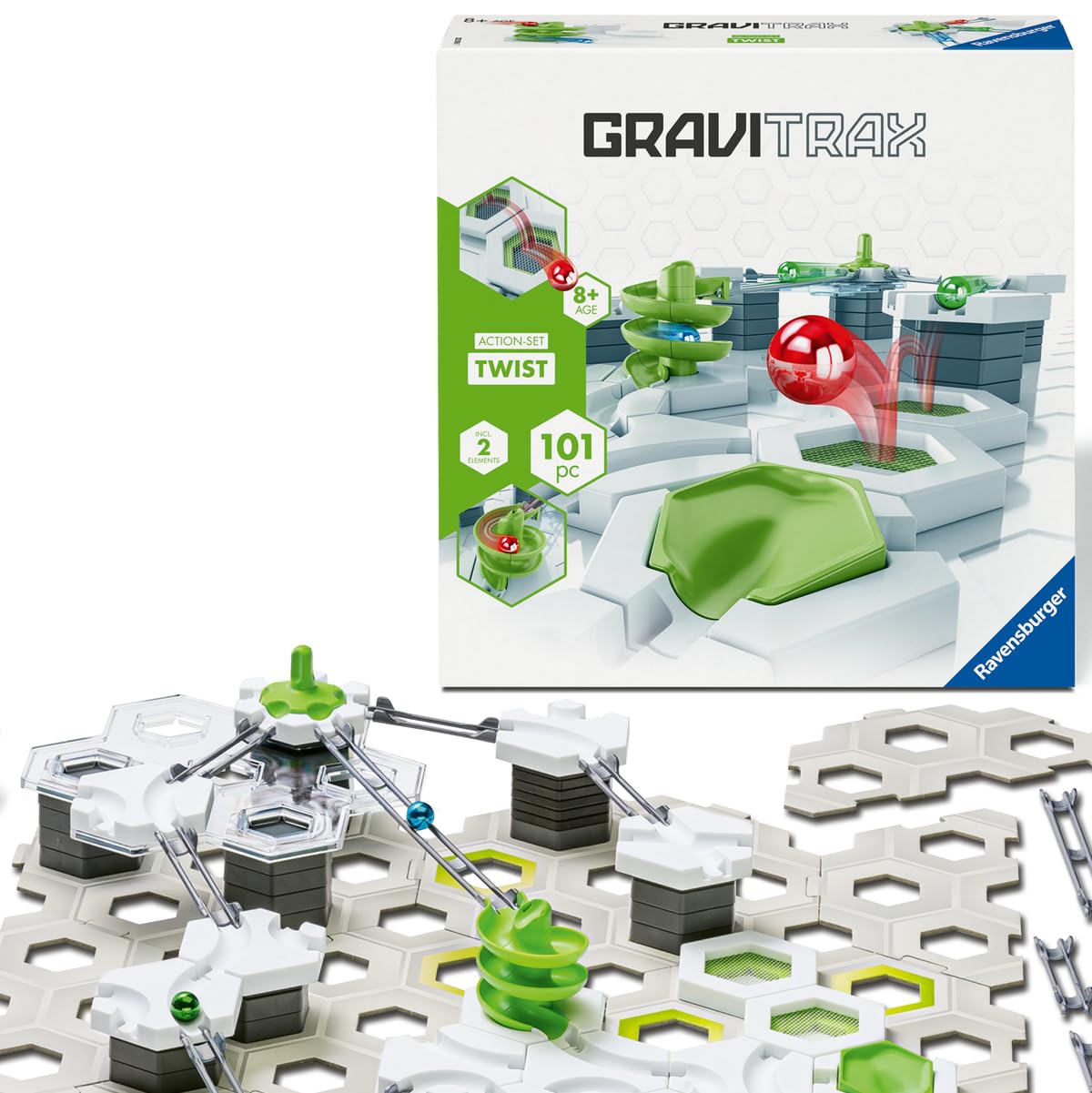 Ravensburger GraviTrax Starter Set – Circuit de Billes 101 Pièces avec Trampoline et Spirale – Jeu de Construction STEM – Piste à Billes Créative et Évolutive – Dès 8 Ans – Version Française