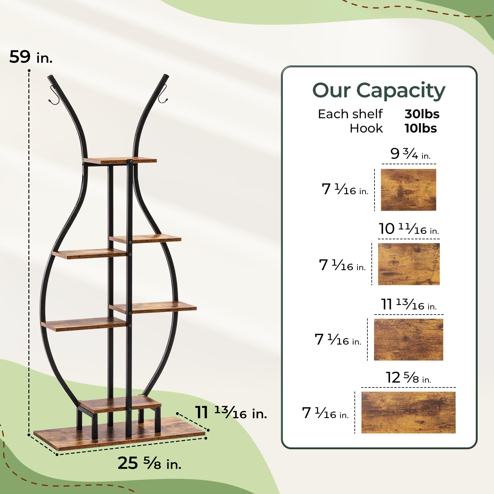 Amazon.com : 6 Tier Plant Stand Indoor, Vase-Shape Plant Shelf