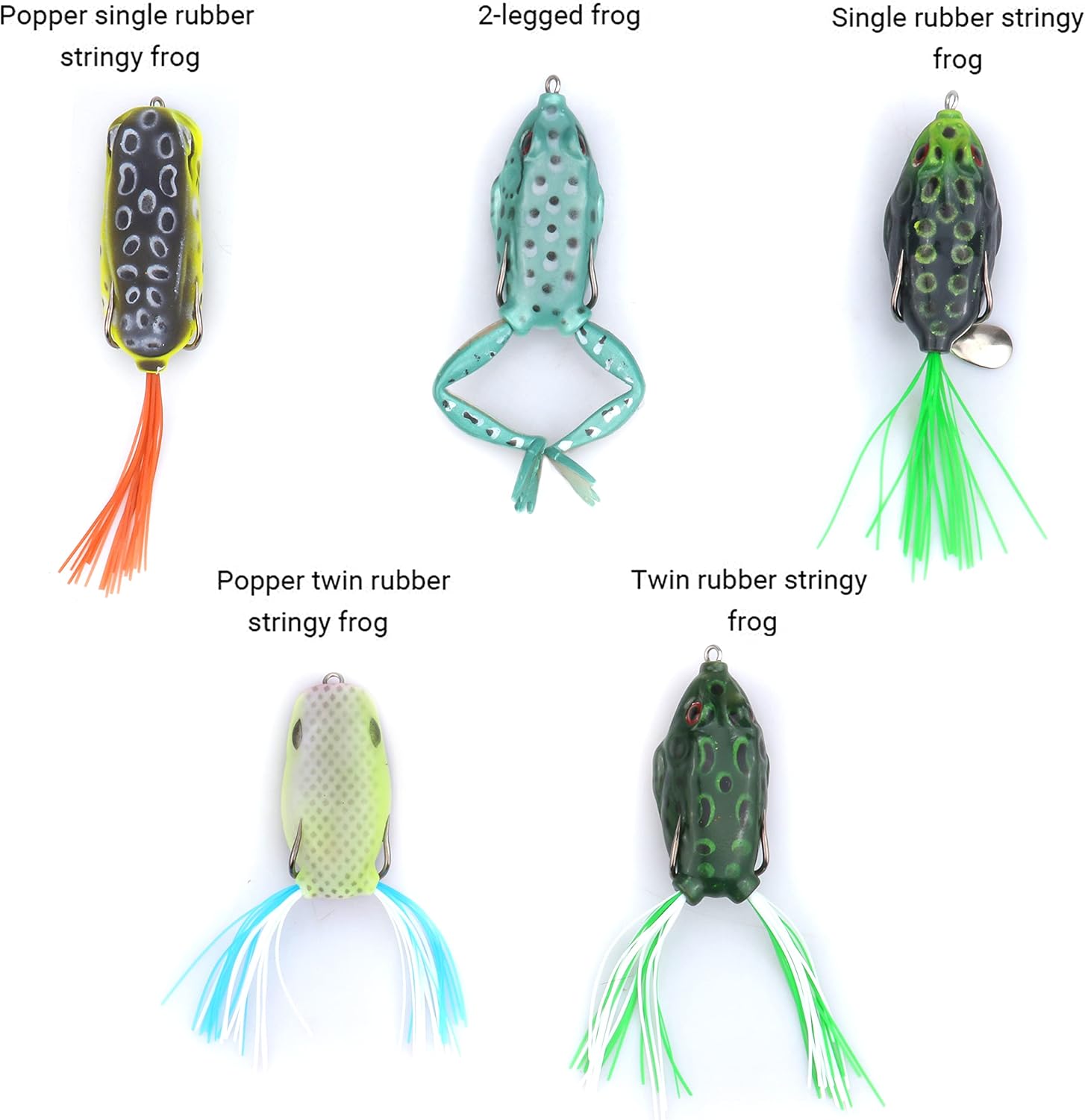 RUNCL Topwater Frog Lure Kit, 5PCS, photo 8 of 9