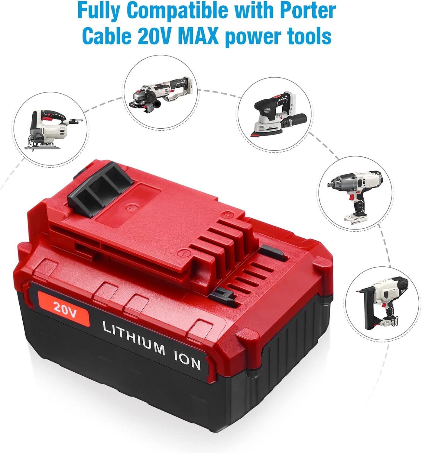 20V MAX 6.0Ah PCC685L Replacement Battery Compatible with Porter Cable 20V Lithium Battery PCC685L PCC680L PCC682L, 2 Pack
