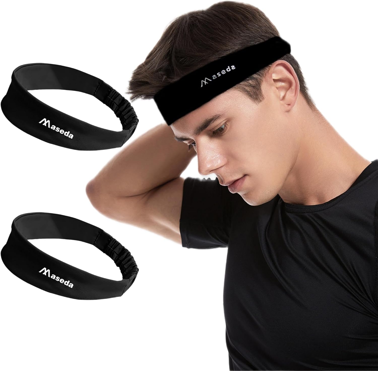 2PACK Sweat-Wicking Running Gym Yoga,Sweatbands Athletic Headbands