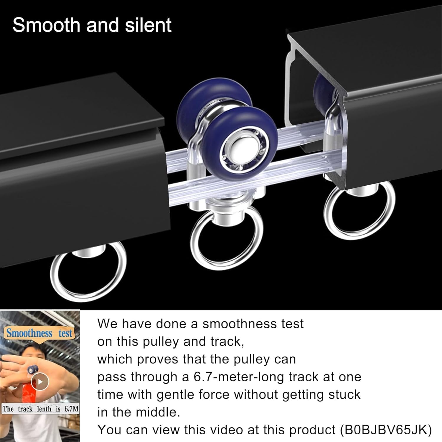 Aluminum Alloy Silent Curtain Tracks Ceiling Or Wall Mounted Curtain Rail Drapes Rail Room Dividers Sliding Curtain Rail (black, 2m(not segmented))