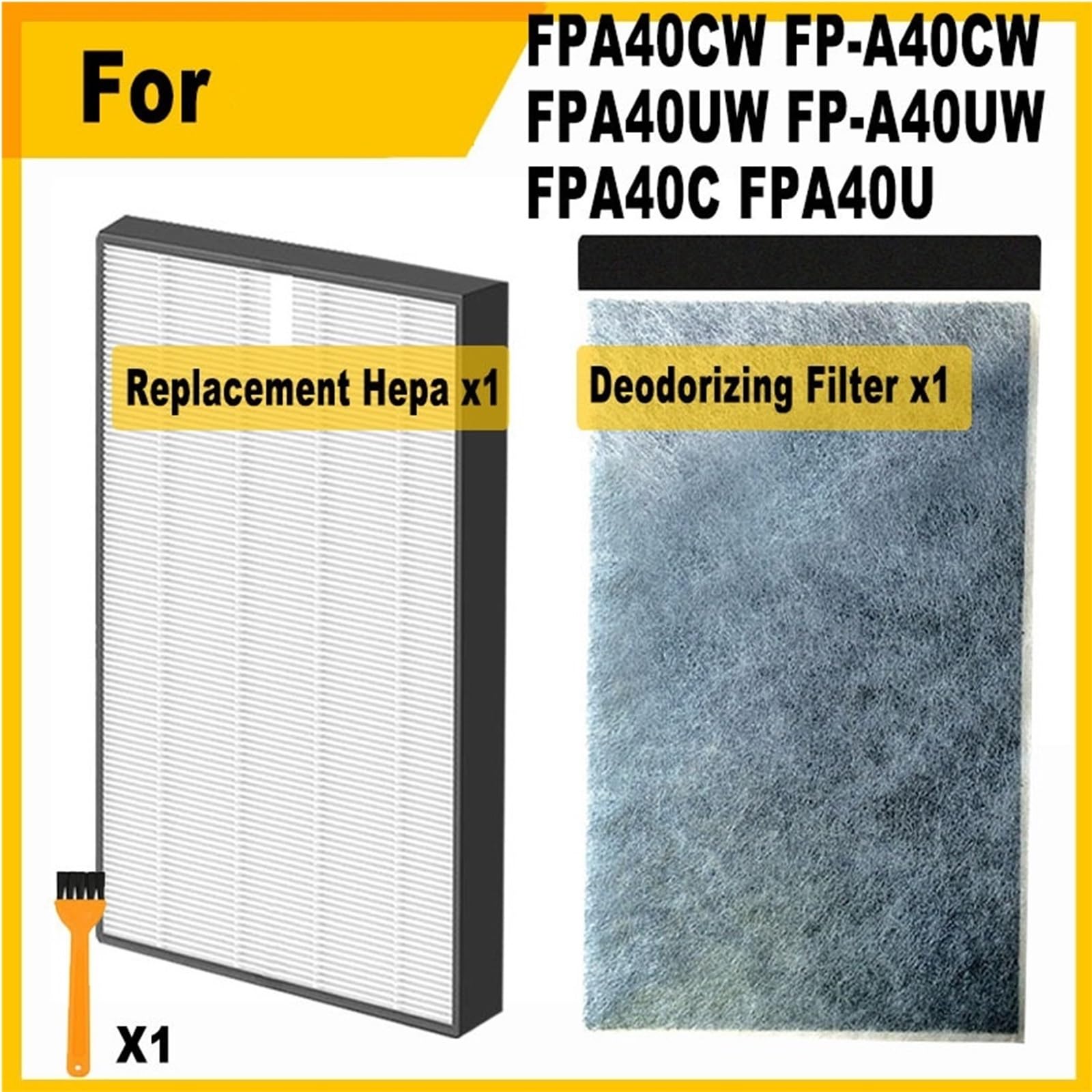 Zapasowy Filtr HEPA I Filtr Dezodoryzujący, Compatible With Sharp, Do FZ-A40SFU Do Modelu FPA40CW FP-A40CW FPA40UW FP-A40UW FPA40C FPA40U Oczyszczacz Powietrza