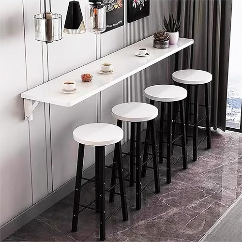 Miniatura 1 de Mesa plegable para montar en la pared, mesa de cocina de pared de madera y mesa de comedor, mesa de pared larga estrecha plegable, escritorio