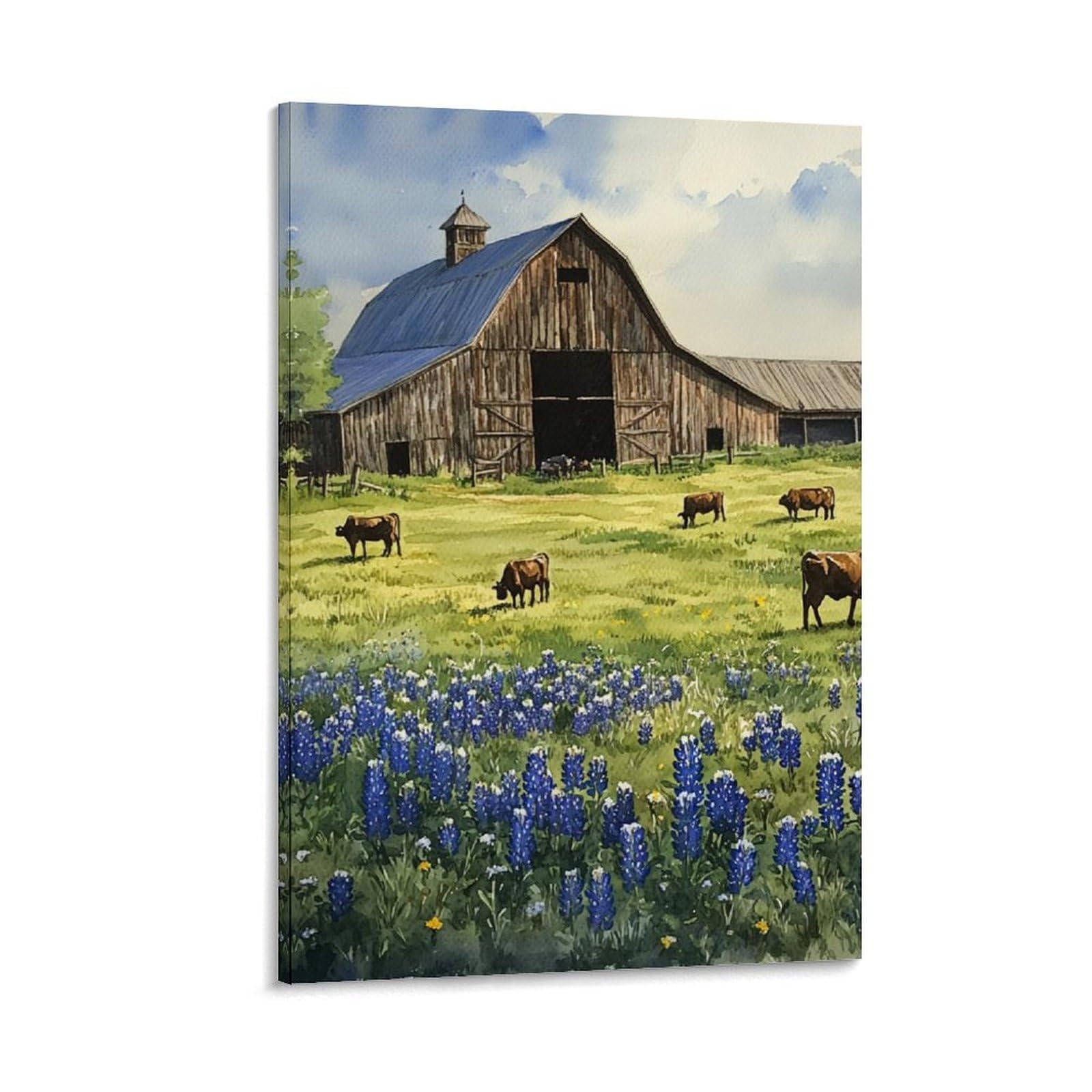 Toile vache encadrée DEBAOKA tableau idéal pour grand mur vide - 6