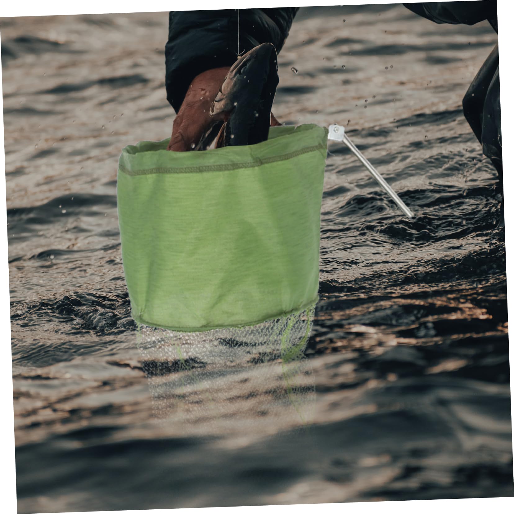 Trappola Portatile per Pesci Pieghevole 2 Pezzi in Nylon | Verde, Cattura Aragoste e Piccoli Pesci, Facile da Riporre, Uso Pratico in Acqua