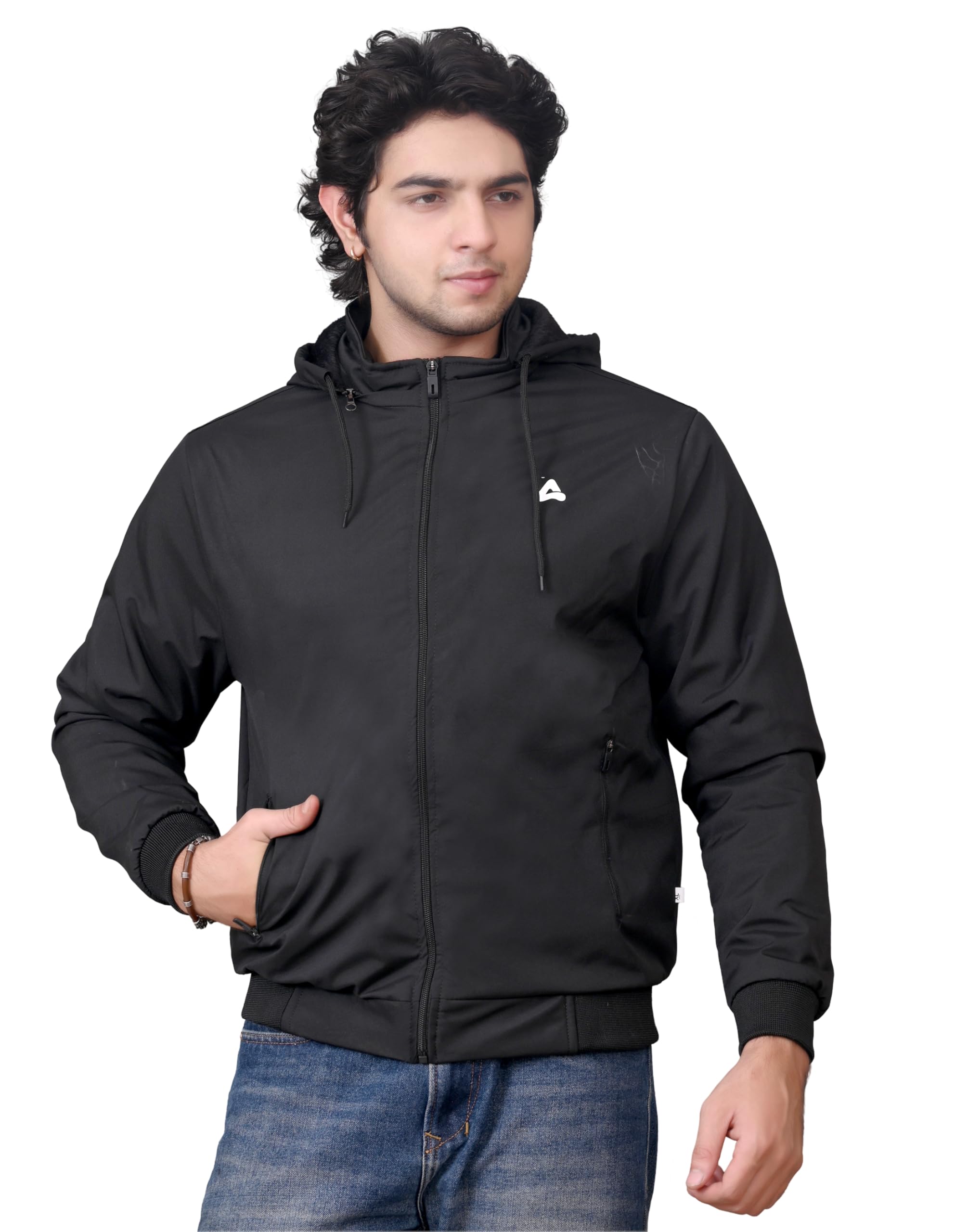 sovian Men's Lightweight Hooded Jacket, Zip-Front, Grey-picture-55