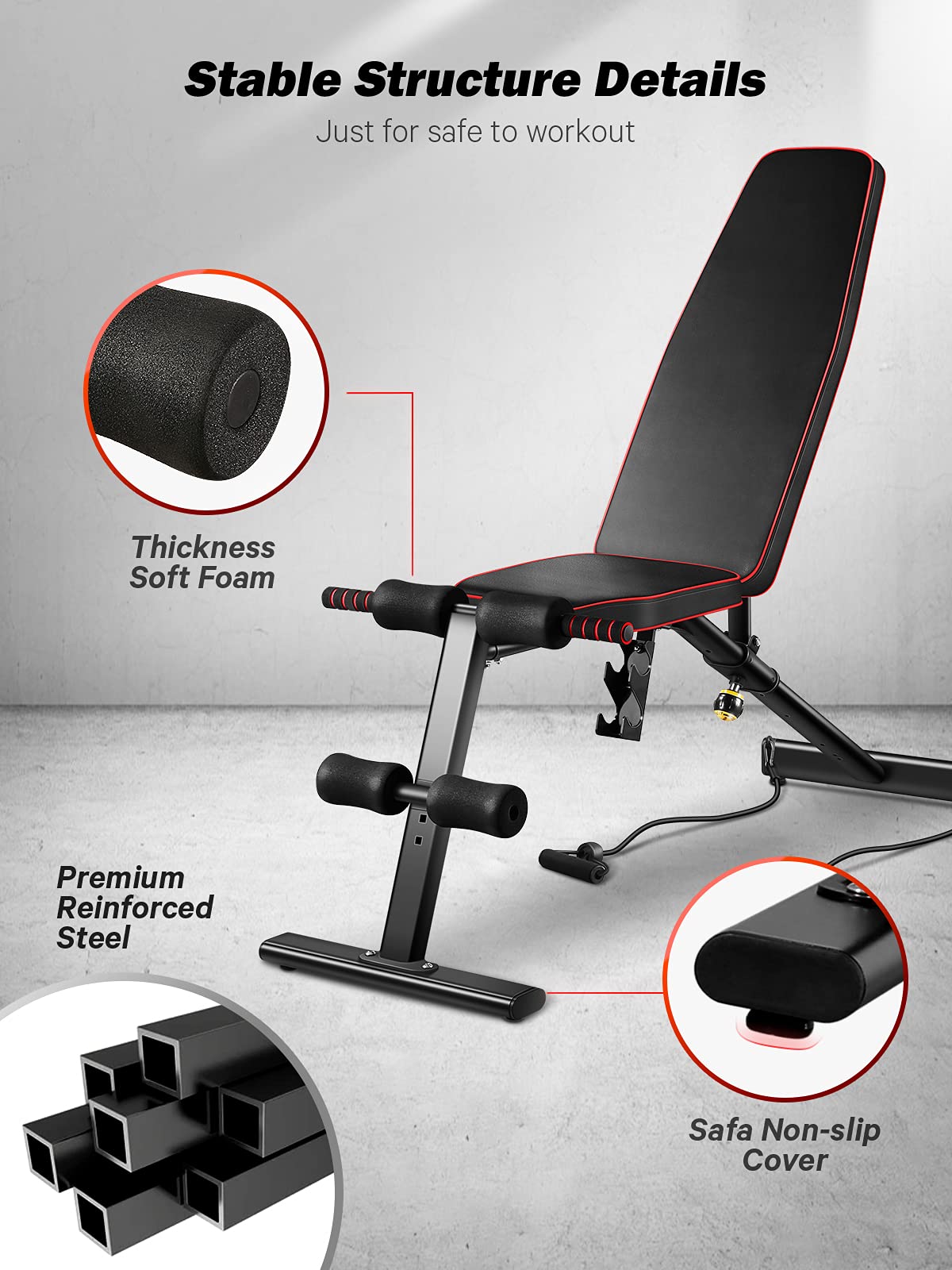 Buy Weight Bench Adjustable Workout Bench with Dumbbell and Resistance