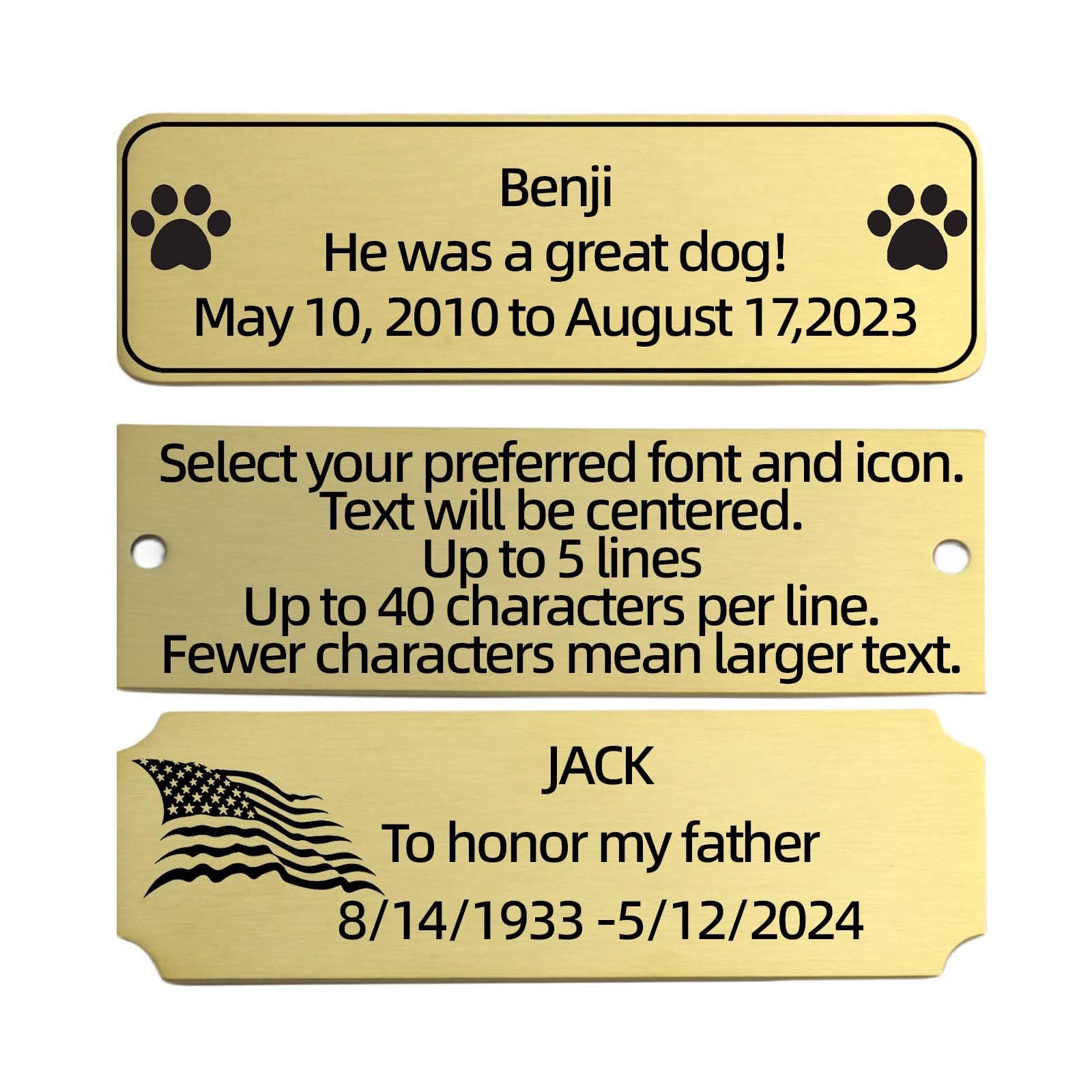 QIPAN Custom Engraved Metal Name Plate,Personalized Name Plaque,Thickened Brushed Metal Custom Laser Engraving Plaques with Adhesive or Hole(with