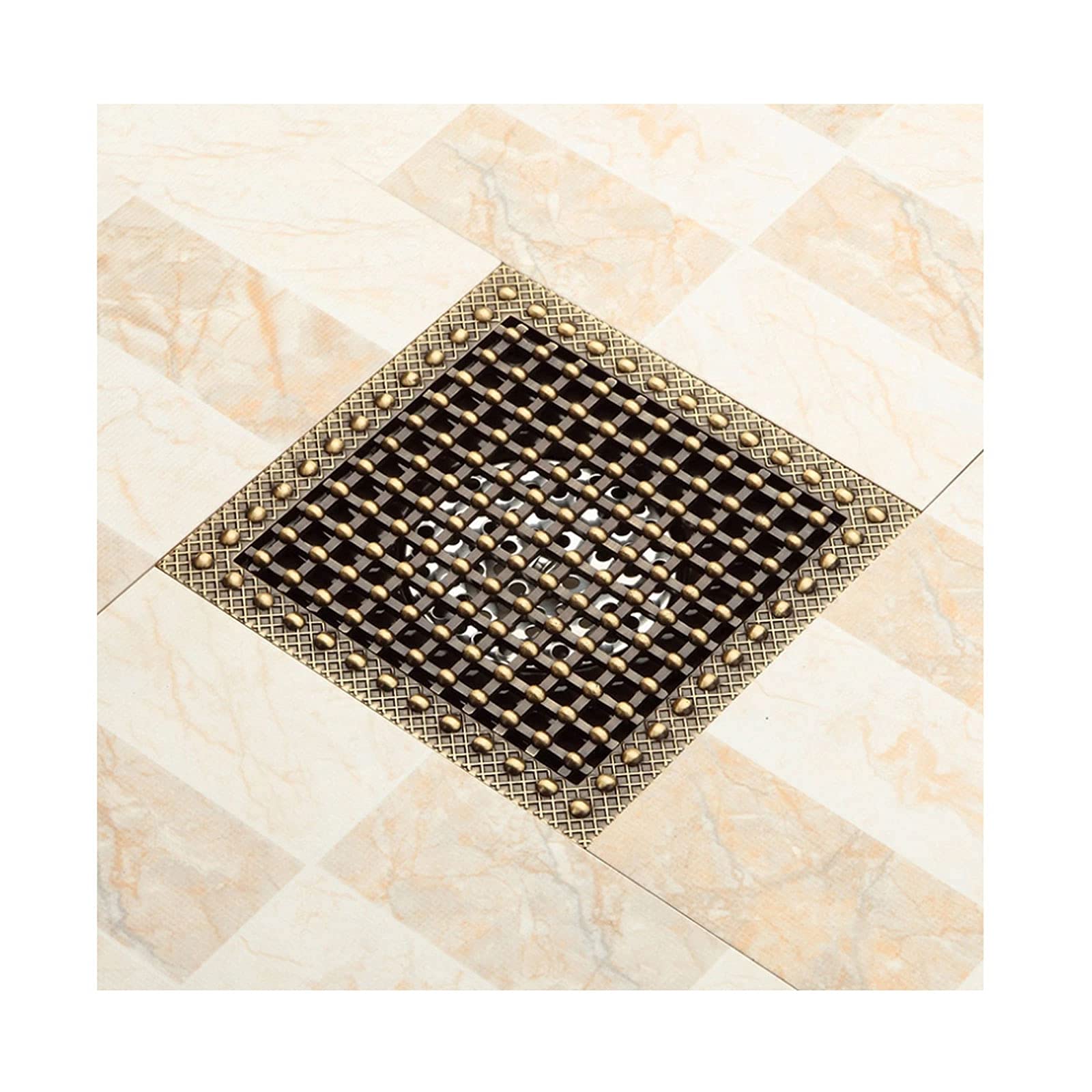 Drain de sol de douche en laiton de qualité supérieure 15x15cm