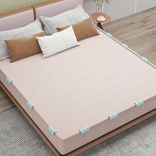 Miniatura 2 de 10 soportes para sábanas, ajuste de dos posiciones, mantiene la sábana en su lugar (azul)