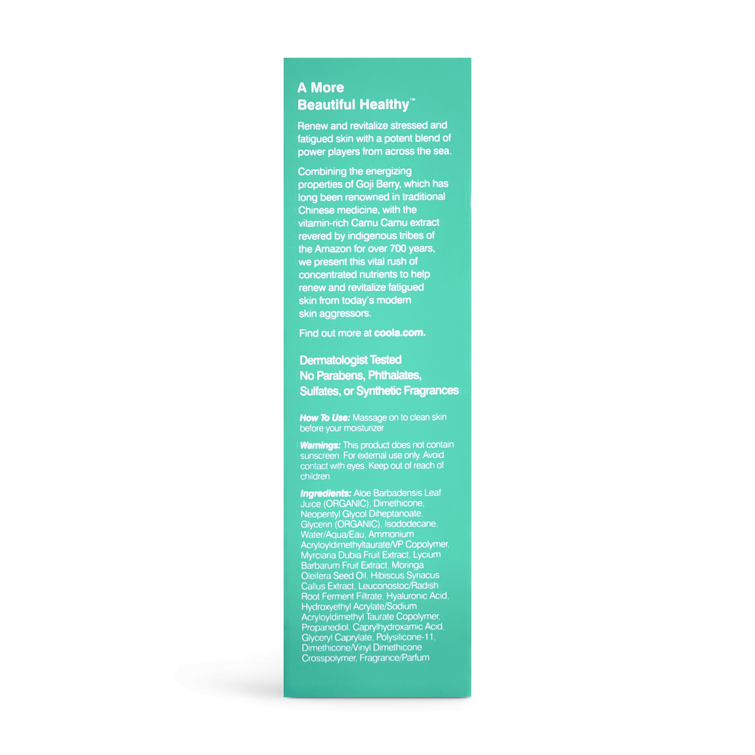 COOLA Organic Vital Rush Skin Renewal Serum, Dermatologist Tested Skin Barrier Protection with Vitamin C and Hyaluronic Acid, Vegan and Gluten Free, 1 Fl Oz