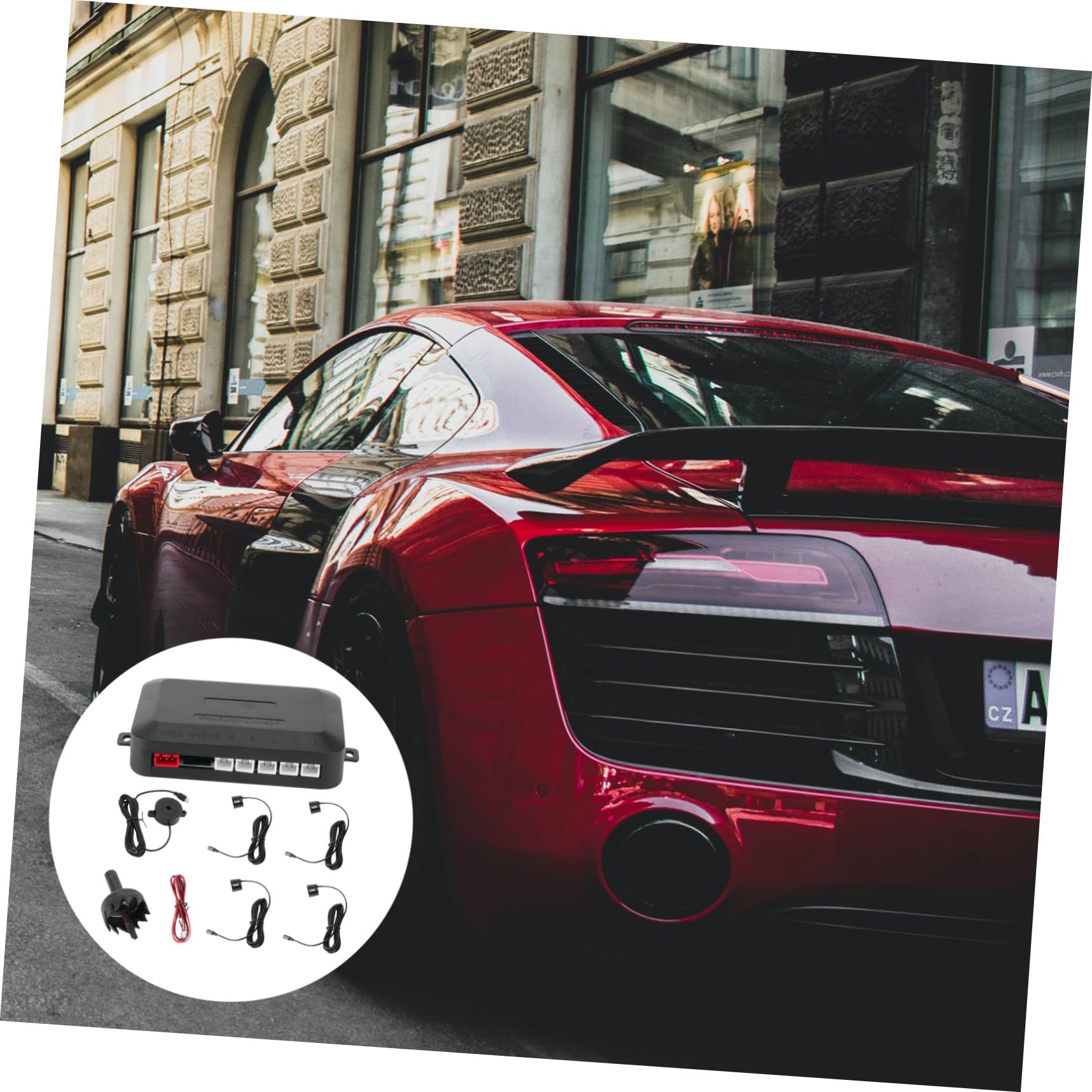 Sensore di Parcheggio Auto 4 Sensori Ldfm01 Abs Nero | Sistema a Doppia Cpu, Chipset Avanzato, per Manovre di Parcheggio e Retromarcia