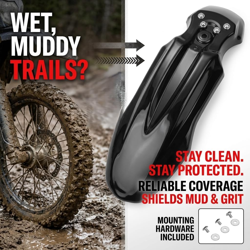 Front Fender Compatible Fit for Tutti Tutto Tuttio Soleil 01 Yozma IN10, Mudguard Splash Mud Guard & Protection Keep | Clean & Ride Safe | Easy Installation Black