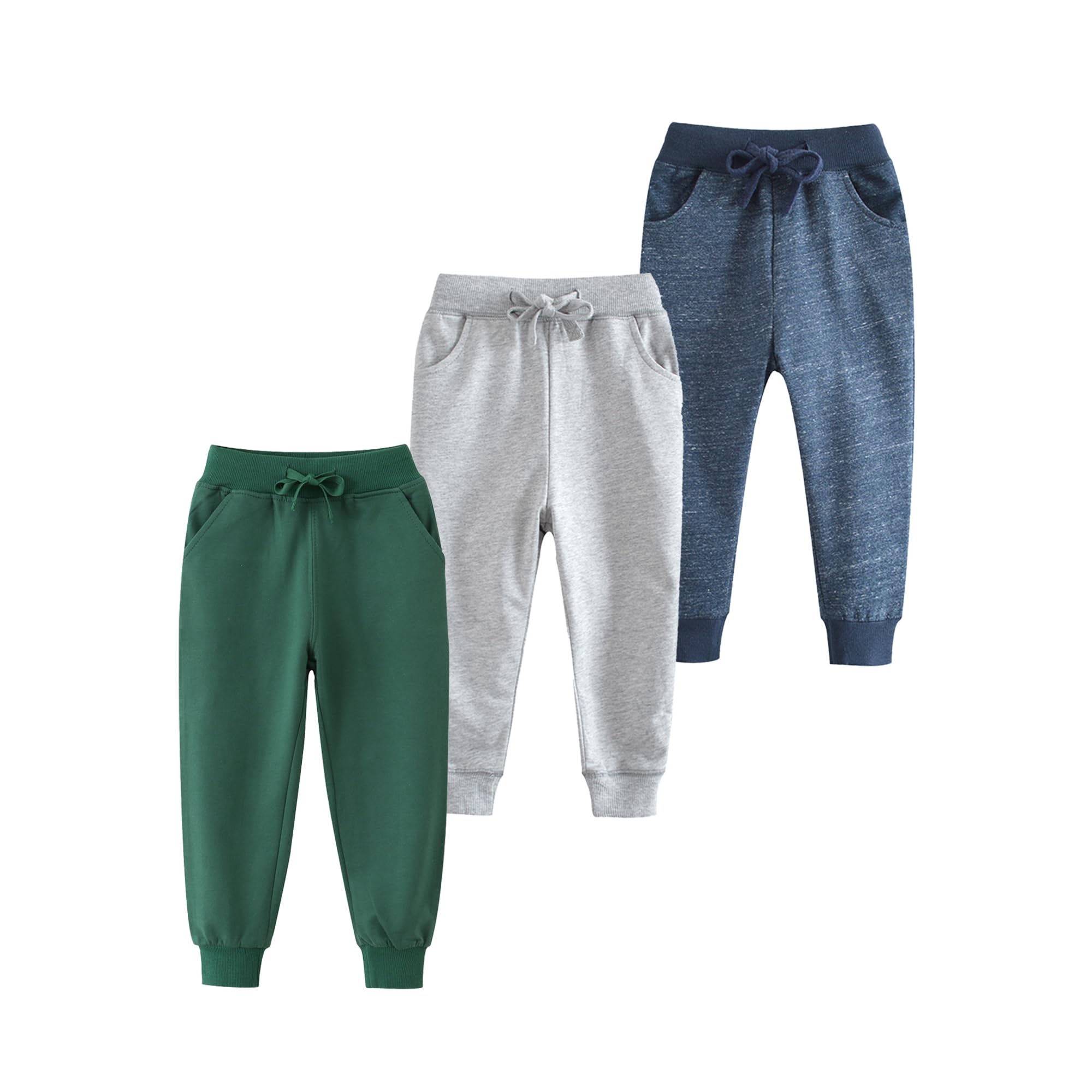 AQEACARMON Toddler Baby Boy's Cartoon Print Dinosaur Car Animal Cotton Pants Drawstring Elastic Sweatpant(2-Pack 3-Pack)