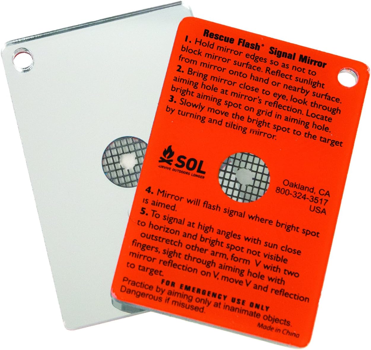 S.O.L. Survive Outdoors Longer Rescue Flash Mirror, 0140-1003