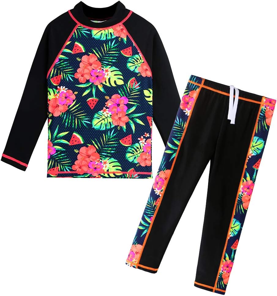 girls Rash Guard Two Piece Swimsuit