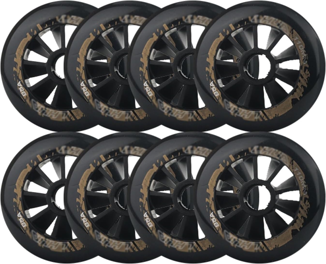 Roller Skate Wheels Outdoor/Indoor 85A 90MM/100MM/110MM Inline Roller Skate Wheels (8-Pack) Competition-Specific Wheels Replacement Wheels