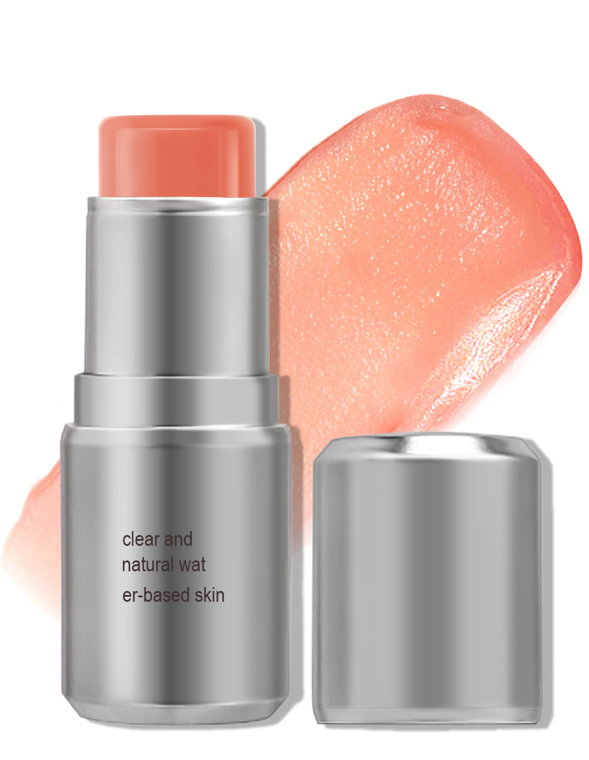 Jutqut Highlighter Stick, Glow Face Blusher with Watery Radiant Finish for Glass Skin, Natural Translucent Light Moisturizer Dewy Finish, Multi-Use