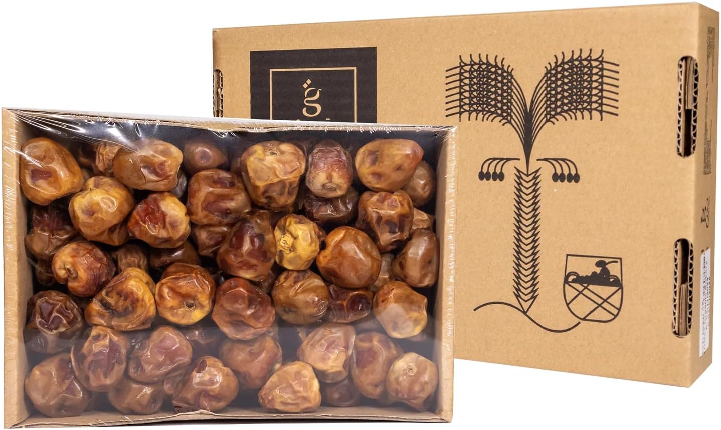 Organic Sukari Dates Large, Juicy, All-Natural & Handpicked 100% Pure, No Added Sugar, Non-GMO, Gluten-Free Superfood Snack Freshly Packed in Eco-Friendly Box – 1kg