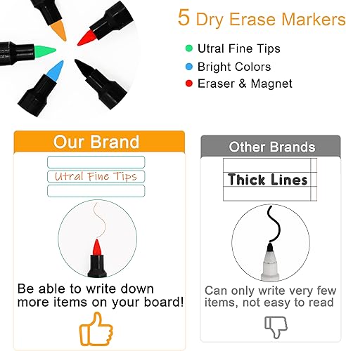 Miniatura 4 de Tabla magnética de tareas para niños, varios niños, 4 piezas de borrado en seco para adultos, adolescentes, familia, hogar, lista de tareas