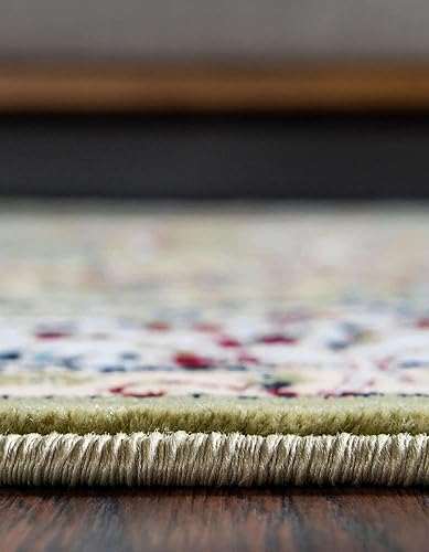 Miniatura 5 de Unique Loom Narenj Collection - Alfombra de área Bristol (2 pies 2 pulgadas x 3 pies 1 pulgada, ovalada, verde marfil)