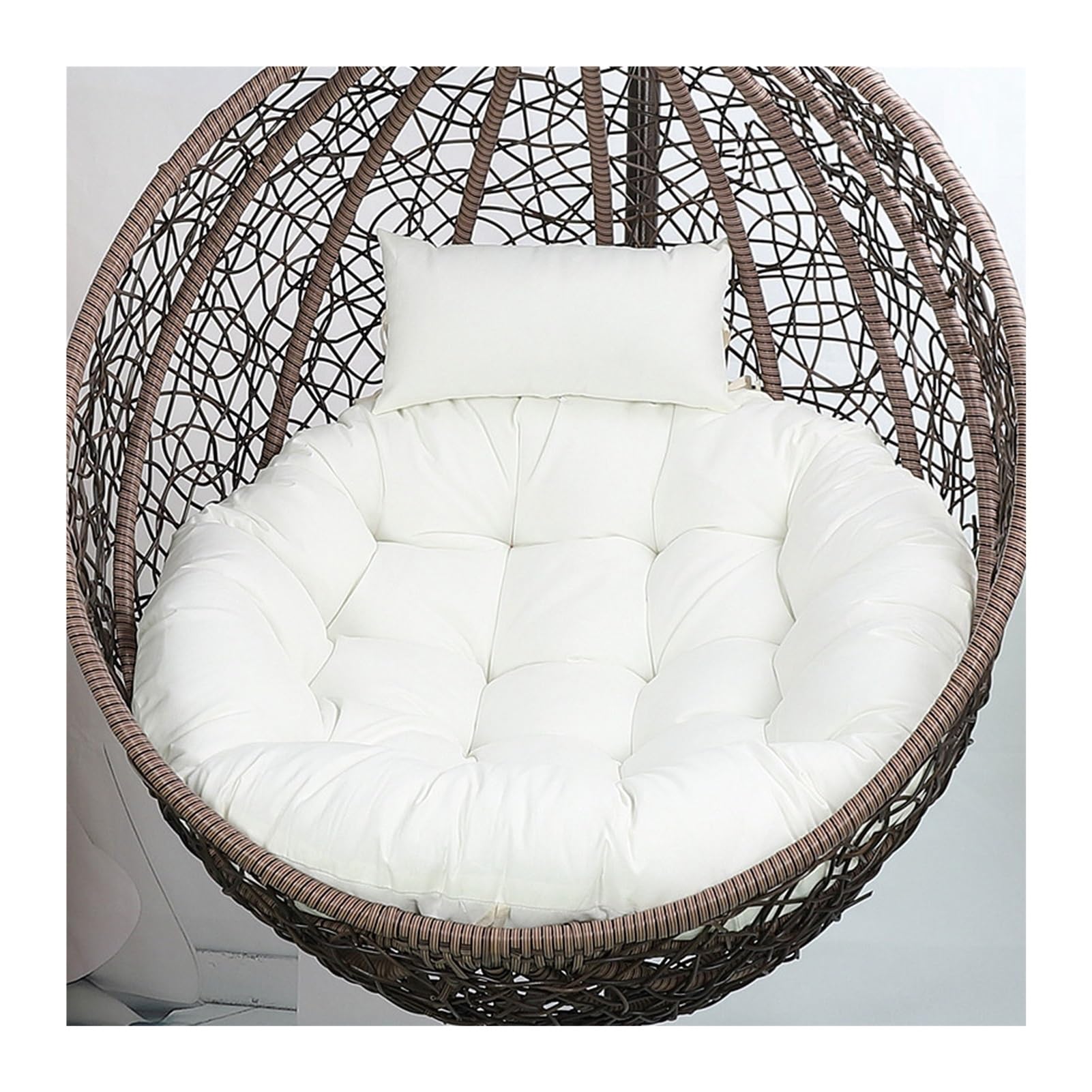 Yahbrra Cushion for Outdoor Hanging Chair, Hanging Basket Cushion, Replacement Cushion for Hanging Chair, Seat Cushion Cushion for Hanging Chair(White,125size (diameter: 115cm))