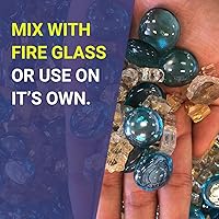 Vista 6 de American Fireglass, vidrio para hogar con vidrio para hoguera y vidrio para estufa, Azul Royal