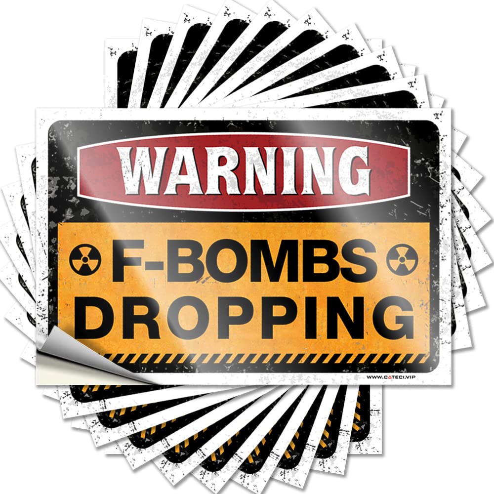 Stickers Roll Vinyl Sticker | Warning F-Bombs Dropping Western for Sports Use(12X18CM)