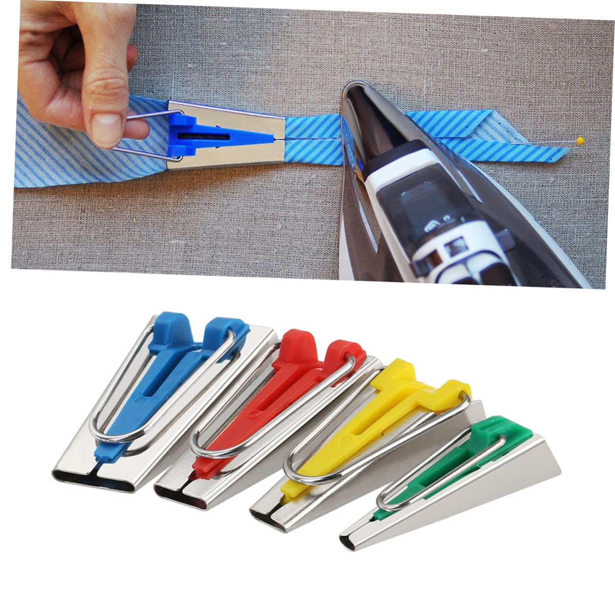 HOODANCOS Bias Tape Maker Kit 8pcs Quilt Kit for Fabric Clips Sewing Bias Maker Sewing Tool Quick DIY