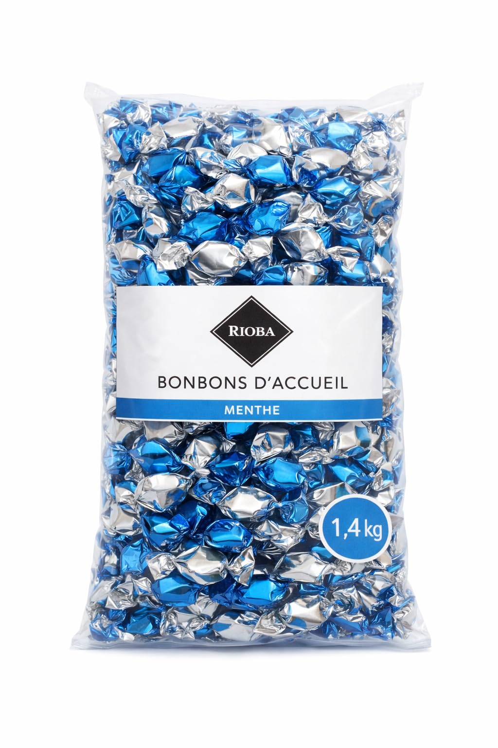 Bonbons d'Accueil à la Menthe Rioba - 1,4 Kg mini-bonbons à offrir, restaurant, salle d'attente, conférence, Accueil Garage, concessionnaire auto